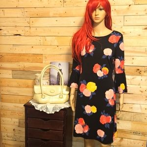 Tommy Hilfiger floral midi dress with flutter sleeves